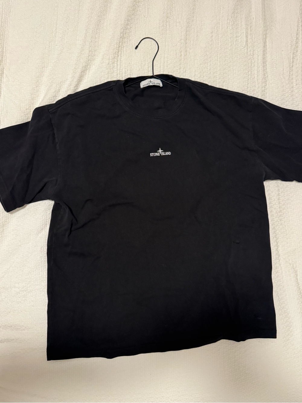 Stone Island Black Short Sleeve Logo Tee